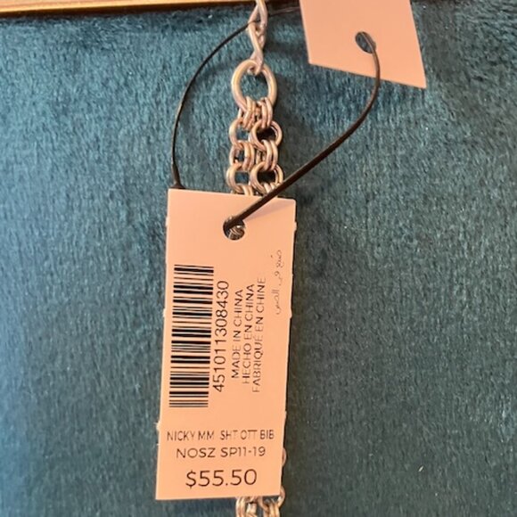 Chico’s Bib Statement Necklace Gold Silver Mixed Metals 18 Inches New With Tags - Picture 6 of 6